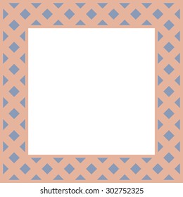 Carved frame. Geometric pattern of diamonds and triangles.