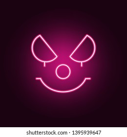 Carved halloween pumpkin or jack o' lantern neon icon. Elements of Halloween set. Simple icon for websites, web design, mobile app, info graphics