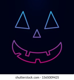 Carved halloween pumpkin or jack o' lantern nolan icon. Simple thin line, outline vector of halloween icons for ui and ux, website or mobile application