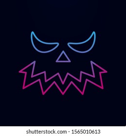 Carved halloween pumpkin or jack o' lantern nolan icon. Simple thin line, outline vector of halloween icons for ui and ux, website or mobile application