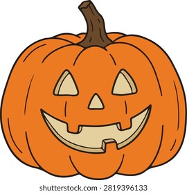 Carved Halloween pumpkin vector illustration