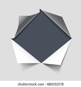 Carved hole in paper. Realistic vector illustration. Eps10 vector.