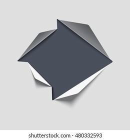 Carved hole in paper. Realistic vector illustration. Eps10 vector.