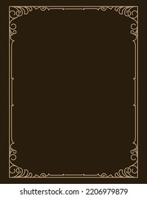 Carved line art decorative frame designs, vintage border frames, for invitation frames, greeting cards, wedding invitations.
