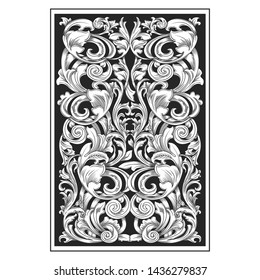 carved openwork floral illustration vector