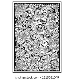 carved openwork pattern. indonesia motif. Pattern suitable for laser cutting, plotter cutting or printing - Vector - Vector
