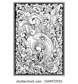 carved openwork pattern. indonesia motif. floral illustration vector