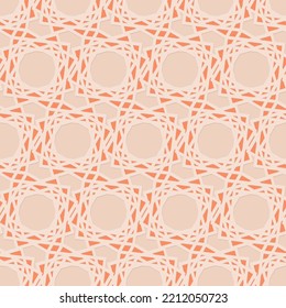 Carved orange embossed seamless pattern in Arabic style, vector illustration for decoration, elegant oriental pattern
