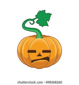 Carved pumpkin - grumpy face