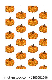 Carved Pumpkin for Halloween Background Pattern