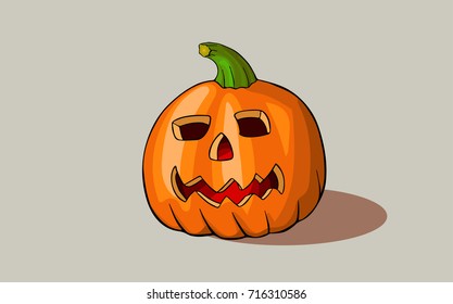  Carved pumpkin for Halloween design. Vector