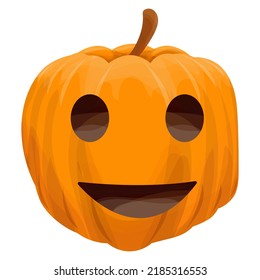 Carved pumpkin for Halloween with a funny face. Jack-o-lantern, a symbol of the Halloween holiday. Isolated vector illustration.