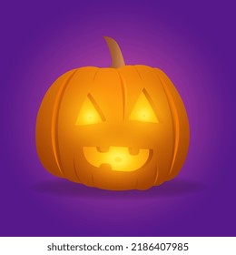 calabaza tallada Caricatura de Jack O Lantern para Halloween, ilustración vectorial 