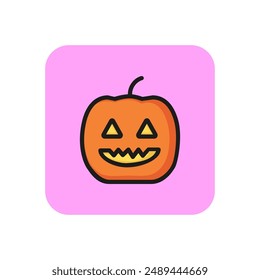 Carved pumpkin line icon. Tradition, horror, scary. Halloween concept. Vector illustration can be used for topics like festival, craft, decoration