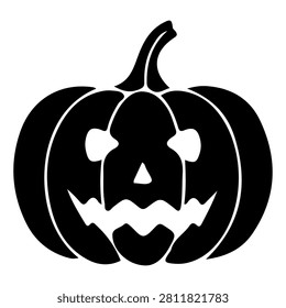 A carved pumpkin with a spooky face, perfect for Halloween decorations and festive celebrations.