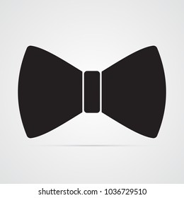 Carved silhouette flat icon, simple vector design. Bow for present, celebration and congratulation. Illustration of bow tie for men's accessory of clothes. Symbol of gentleman