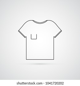 Carved silhouette flat icon, simple vector design. Man's T-shirt for illustration for clothes, short sleeve shirt, sporting goods and fitness