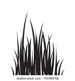 Carved silhouette flat icon, simple vector design. Cartoon grass. Illustration for nature, flora, plants, landscape