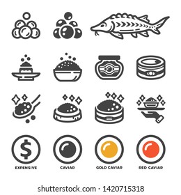 Carviar And Product Icon Set,vector And Illustration