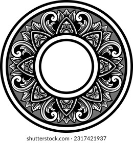carving decorative ornaments vector illustration