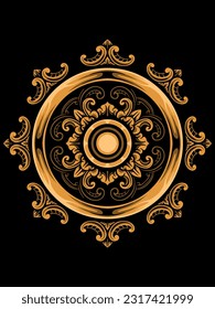 carving decorative ornaments vector illustration