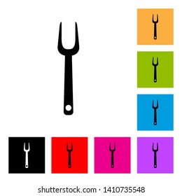 Carving Fork Icon in Different Color Background