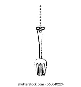 carving fork kitchen supplies icon image vector illustration design 