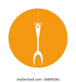 carving fork kitchen supplies icon image vector illustration design 