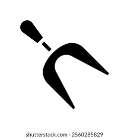 Carving fork silhouette icon. Concept of kitchenware and cooking.