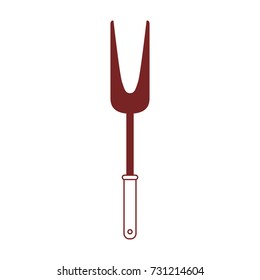 carving fork utensil color sections silhouette vector illustration