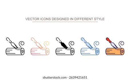 Carving icon design with white background stock illustration