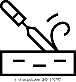 icono de talla. Diseño de estilo lineal delgado aislado sobre fondo blanco