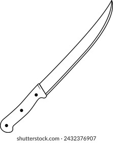 Carving Kitchen Knife Illustration in Vector