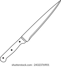 Carving Knife - Kitchen Knife Illustration in Vector