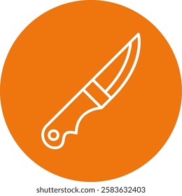 Carving Knife Outline Circle Style Icon Design