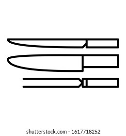 Carving Knife Outline Icon Symbol