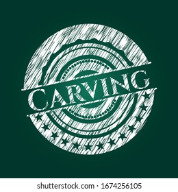 Carving on chalkboard. Vector Illustration. Detailed.