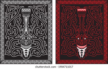 The carving or carving patterns with the traditional Toba Batak art are called Gorga Batak, the basic colors are red, black, white. Patterns like painting, head, lion. Carve on wood or at house