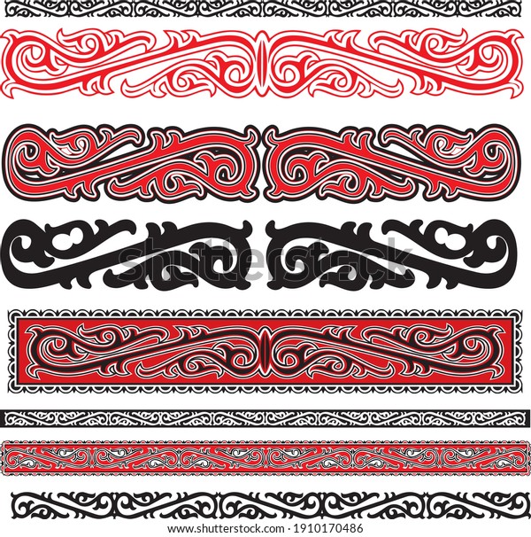 Carving Carving Patterns Traditional Toba Batak Stock Vector (Royalty