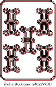 Carving style color shadow mahjong tile single item icon