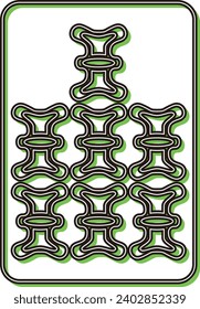 Carving style color shadow mahjong tile single item icon