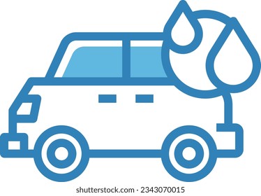 Icono azul de lavado de carros - Icono único, vector