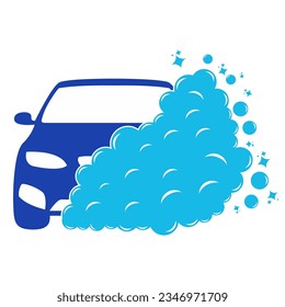 Carwash cleaning with soap bubbles Logo Icon. Cleaning service symbol vector illustration