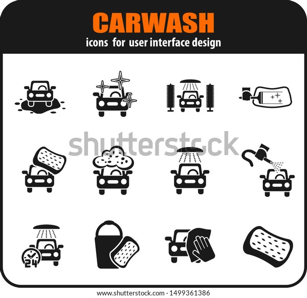 Carwash icon set\
for your design. vector\
icons