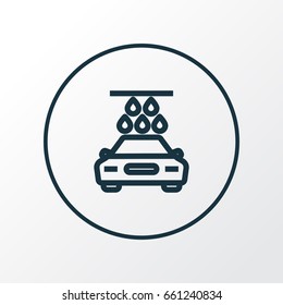 Carwash Outline Symbol. Premium Quality Isolated Washing Element In Trendy Style.