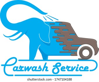 Carwash, selfwashing service emblem. Clean dirt from vehicle exterior abstract. Sign of automobile service station. Vector 