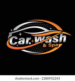 Carwash spa Automotive detailing and automobile logo design template