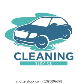 Carwash station isolated icon vehicle in water puddle vector car cleaning service washing dirty transport and corpus polishing transportation emblem or logo automobile maintenance and cleanliness