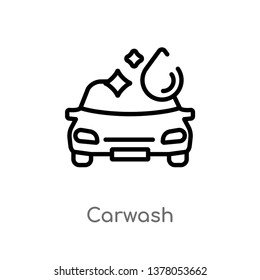 carwash vector line icon. Simple element illustration. carwash outline icon from signs concept. Can be used for web and mobile