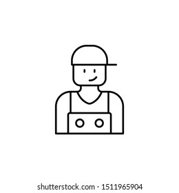 Carwash worker icon. Element of car wash thin line icon